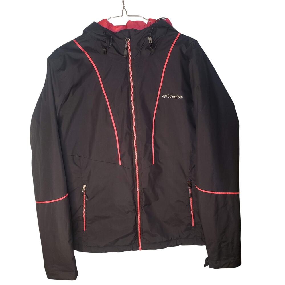 Columbia Snow Daze Thermal Coil Insulated Jacket Women's XL Black Pink Hooded